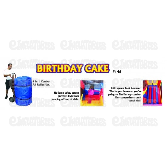 4 in 1 Inflatable Birthday Cake Combo